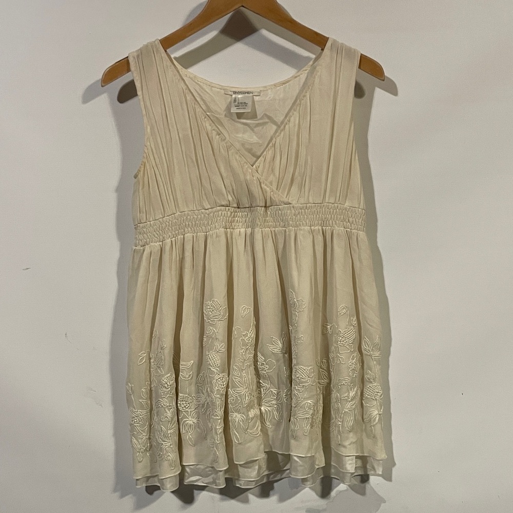 Tony Cohen Cream Silk Blend Dress